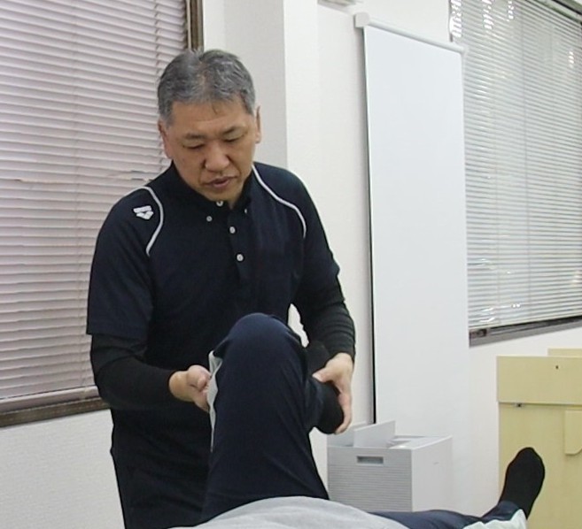 膝のコンディショニングの様子